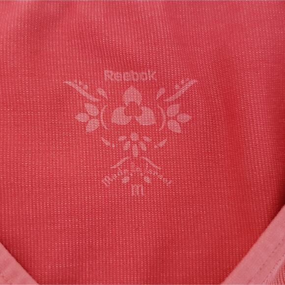 Reebok Form Fitting Tank Medium Coral Pink vneck Workout Athletic Exercise - Picture 6 of 6